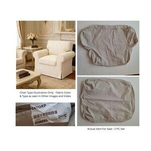 IKEA Ektorp Arm Chair Sofa Cover Replacement Set (2 PC) Beige NEW no Tags Linen